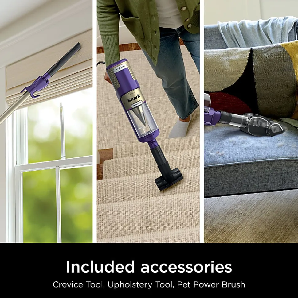 Shark POWERDETECT Corded Stick Vacuum, With DETECT Technology, Self-Cleaning Brushroll And Odor Neutralizer Technology, Eggplant, Total Quantity 1