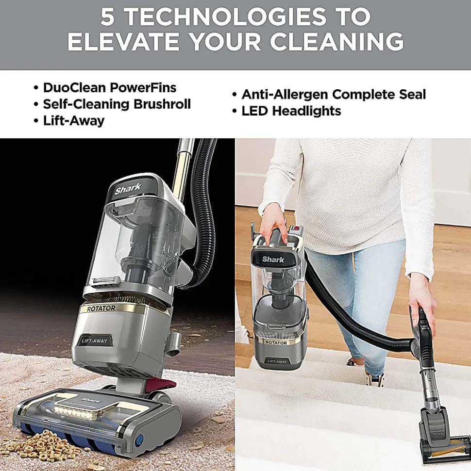 Shark Rotator Lift-Away ADV DuoClean Engage Upright Vacuum Cleaner With Self-Cleaning Brushroll, Gray