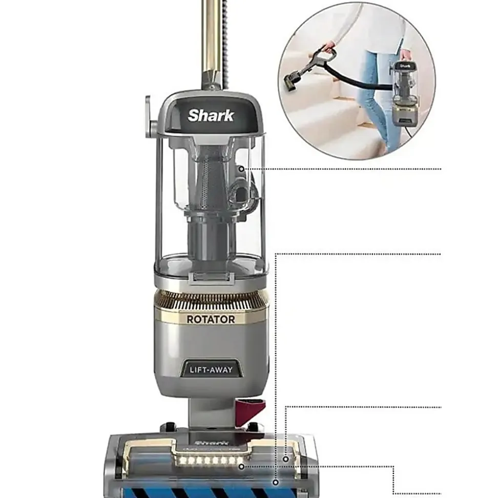 Shark Rotator Lift-Away ADV DuoClean Engage Upright Vacuum Cleaner With Self-Cleaning Brushroll, Gray