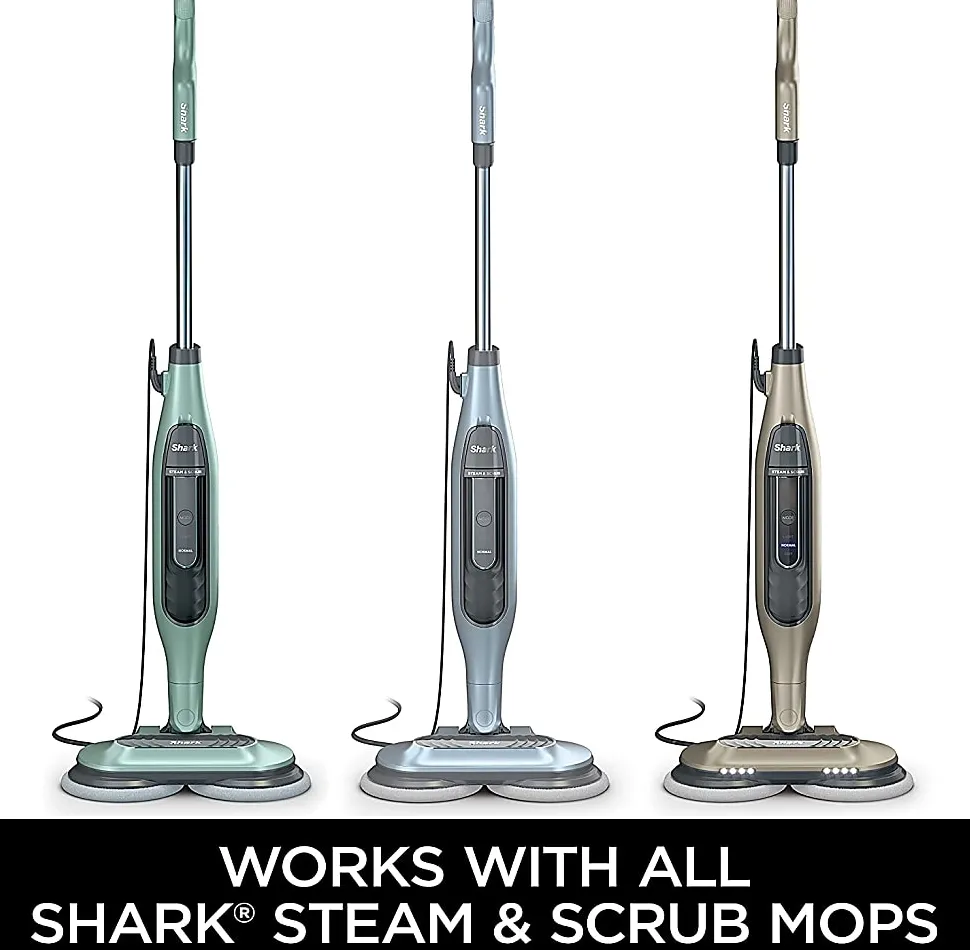 Shark Steam & Scrub Dirt Grip Soft Scrub Washable Pads, Gray, Total Qty 2