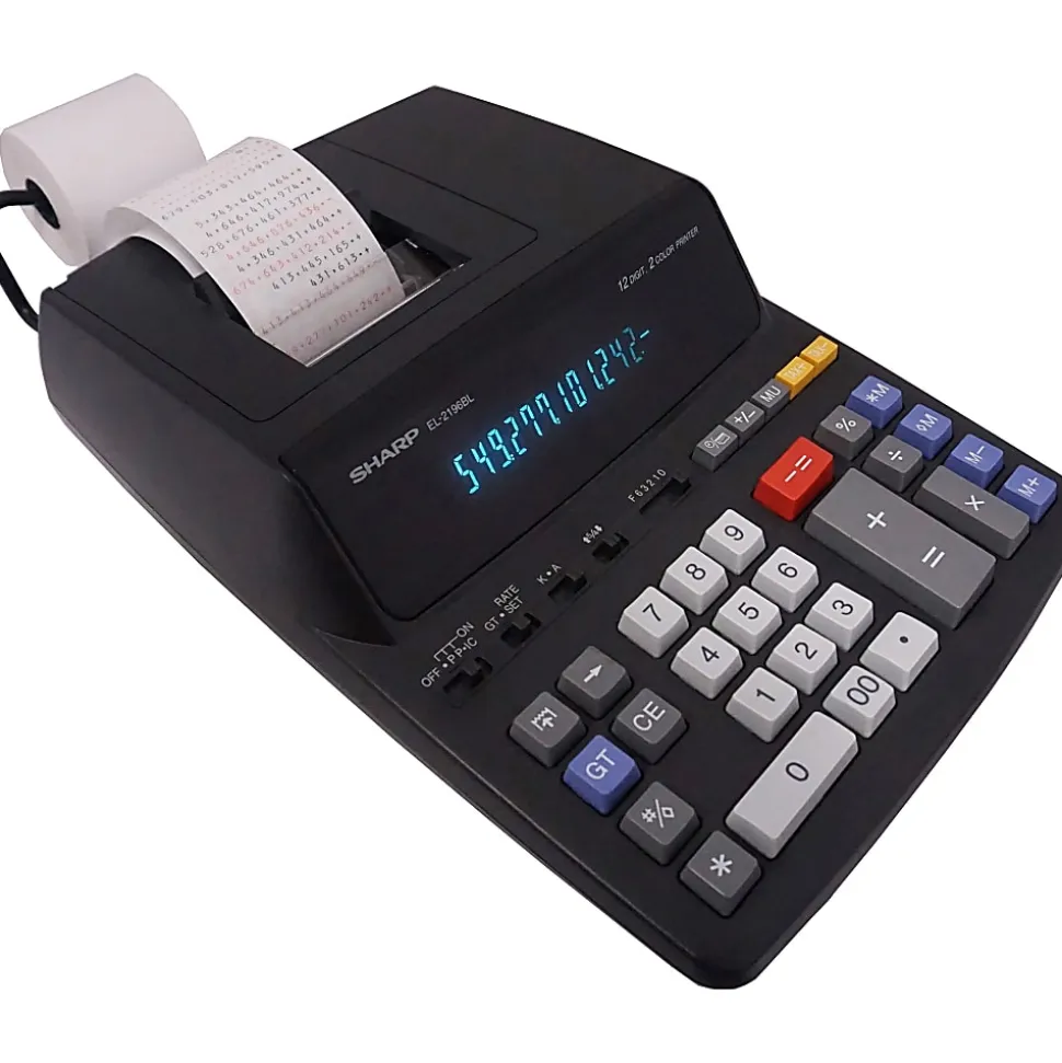 Sharp® EL-2196BL Printing Calculator, Black