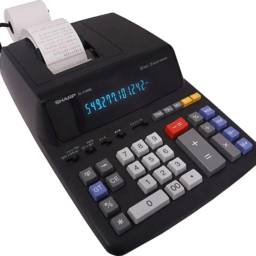 Sharp® EL-2196BL Printing Calculator, Black