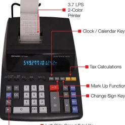 Sharp® EL-2196BL Printing Calculator, Black