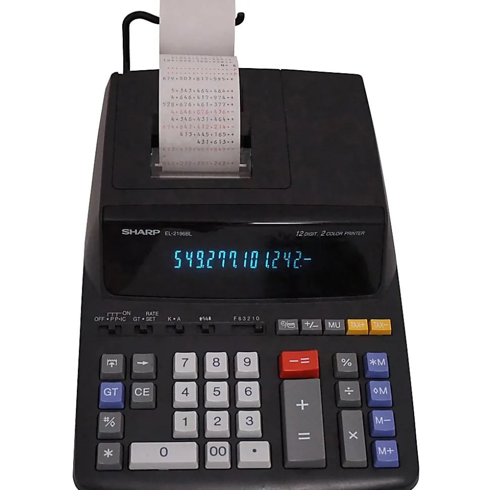Sharp® EL-2196BL Printing Calculator, Black