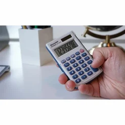Sharp® EL-243SB 8-Digit Pocket Calculator, Gray/Blue
