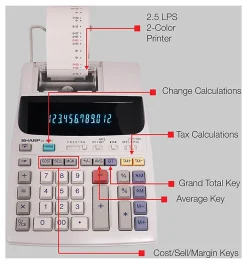 Sharp® EL-1801V 12-Digit Printing Calculator
