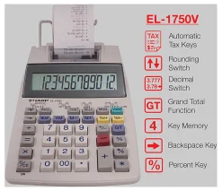 Sharp® EL-1750V Printing Calculator
