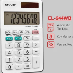 Sharp® EL-244WB 8-digit Professional Pocket Calculator