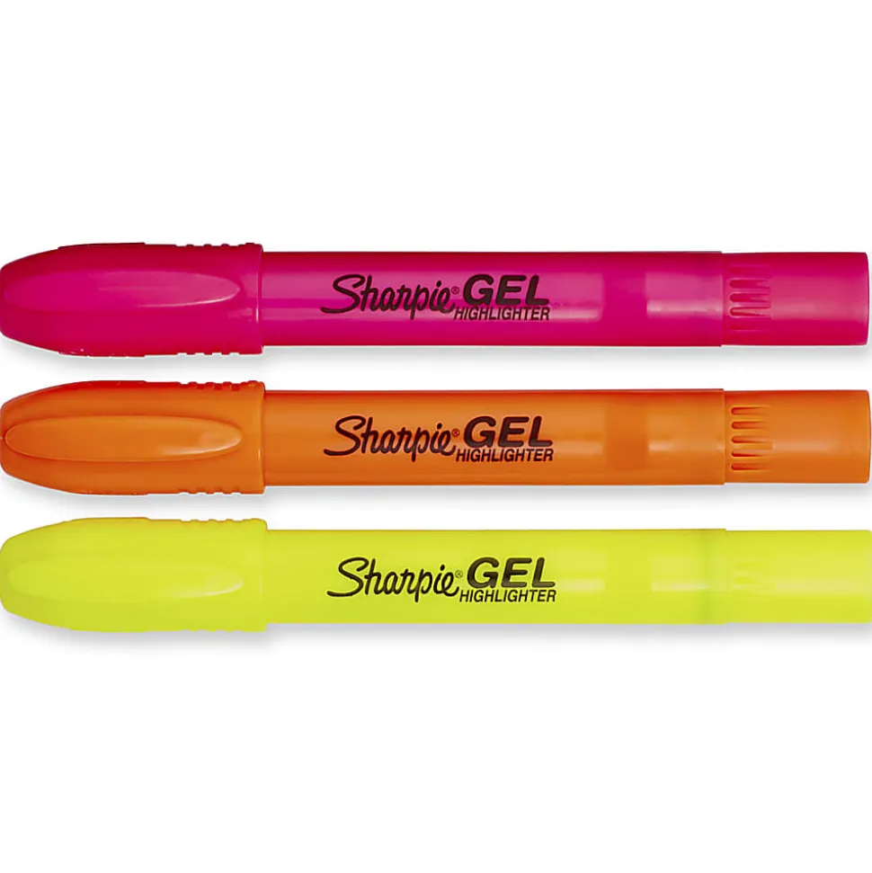 Sharpie® Accent® Gel Highlighters, Assorted Ink Colors, Pack Of 3