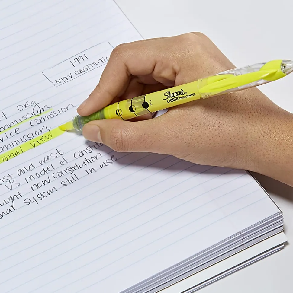 Sharpie® Accent® Liquid Highlighters, Yellow, Pack Of 5