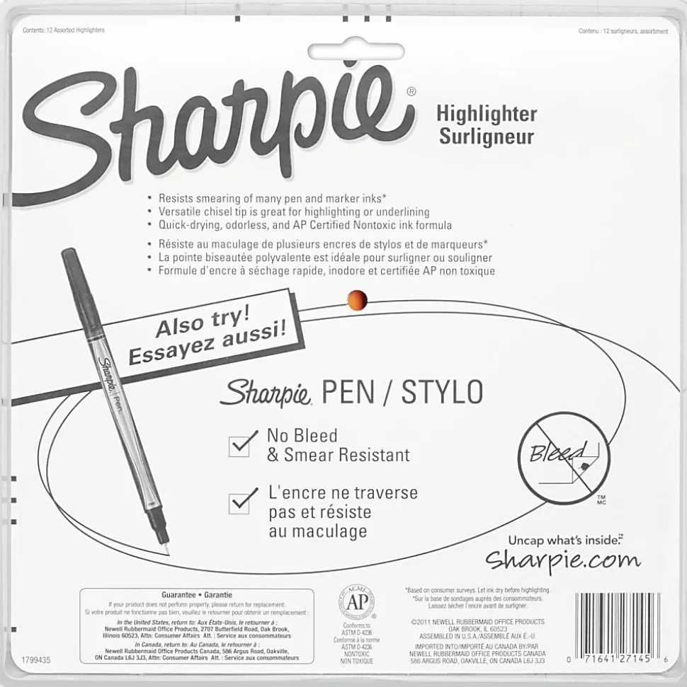 Sharpie® Accent® Pocket Highlighters, Chisel Tip, Assorted, Pack Of 12