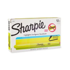 Sharpie® Accent® Pocket Highlighters, Fluorescent Yellow, Box Of 12