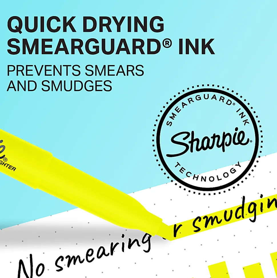 Sharpie® Accent® Pocket Highlighters, Fluorescent Yellow, Box Of 12