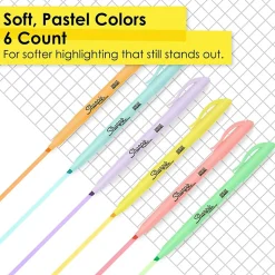 Sharpie® Accent Pocket Highlighters, Chisel Tip, Assorted Barrels, Assorted Mild Pastel Ink, Pack Of 6 Highlighters