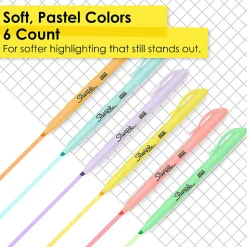 Sharpie® Accent Pocket Highlighters, Chisel Tip, Assorted Barrels, Assorted Mild Pastel Ink, Pack Of 6 Highlighters