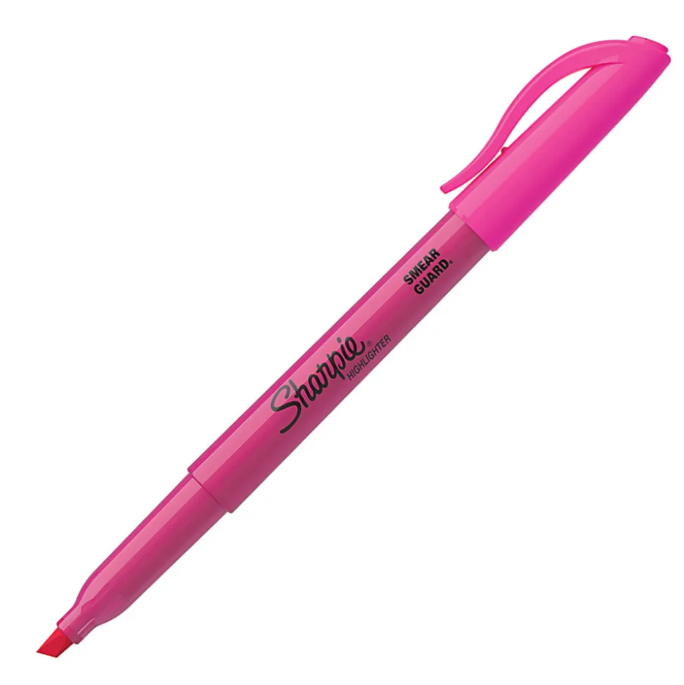 Sharpie® Accent® Pocket Highlighters, Fluorescent Pink, Box Of 12