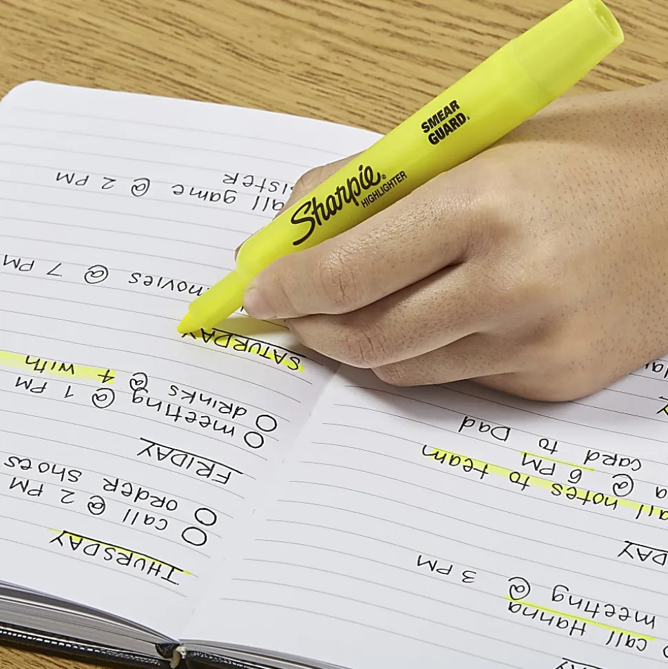 Sharpie® Accent® Tank Highlighters, Fluorescent Yellow, Pack Of 36