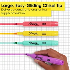 Sharpie® Accent® Tank-Style Highlighters, Chisel Tip,  Assorted Colors, Pack Of 12
