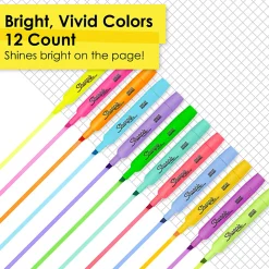 Sharpie® Accent® Tank-Style Highlighters, Chisel Tip, Assorted Colors, Pack Of 12