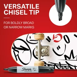 Sharpie® Chisel-Tip Permanent Markers, Blue, Pack Of 12