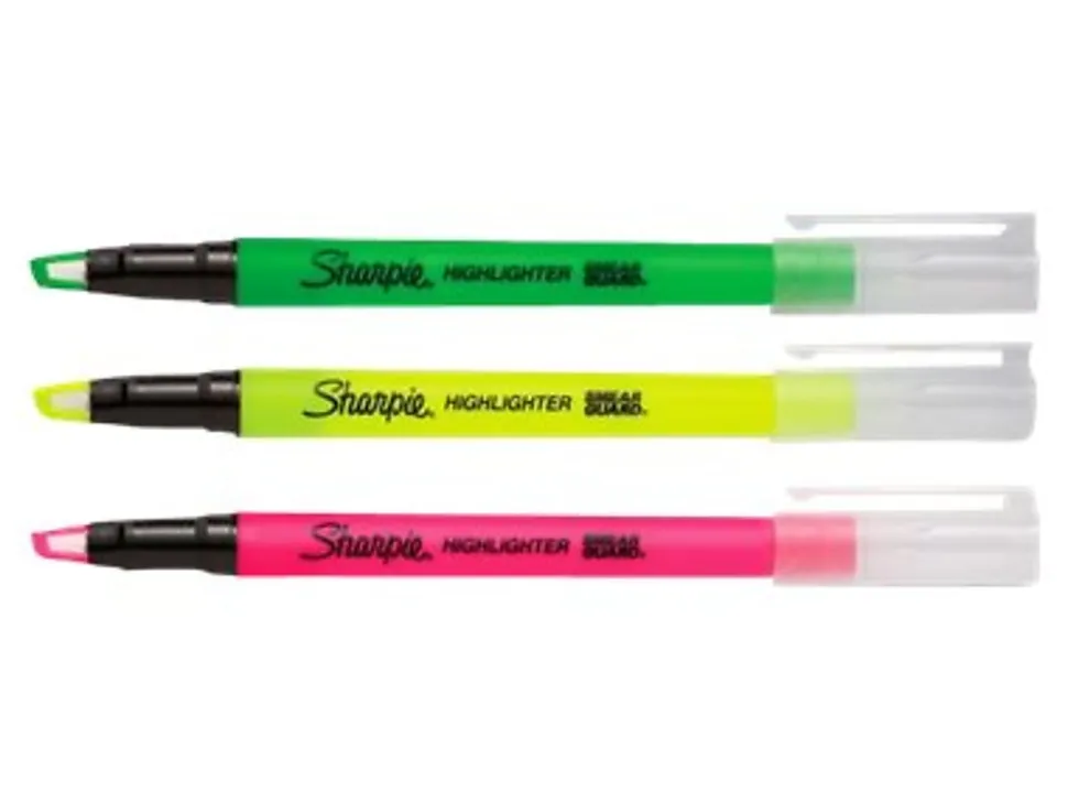 Sharpie® Clear View® Highlighter Stick, Chisel Point, Assorted Colors, Pack Of 3