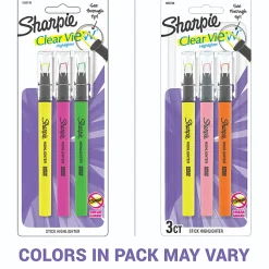 Sharpie® Clear View® Highlighter Stick, Chisel Point, Assorted Colors, Pack Of 3