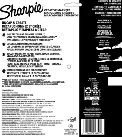 Sharpie Creative Markers, Warm Tones, Water-Based Acrylic Markers, Fine Tip, Assorted Colors, 12 Count
