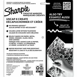 Sharpie® Creative Markers, Water-Based Acrylic Markers, Brush Tip, Assorted Core Colors, 12 Count