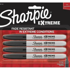 Sharpie® Extreme Permanent Markers, Fine Point, Black, Pack Of 4