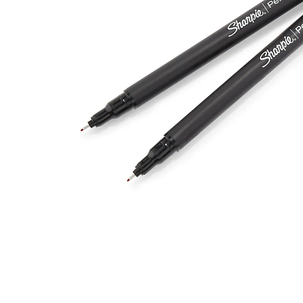 Sharpie® Fine-Point Pens, Fine Point, Black Barrels, Red Ink, Pack Of 12