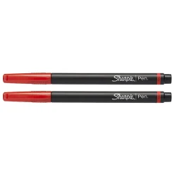 Sharpie® Fine-Point Pens, Fine Point, Black Barrels, Red Ink, Pack Of 12