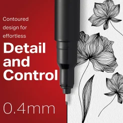 Sharpie® Fine-Point Pens, Fine Point, 0.4 mm, Black Barrels, Black Ink, Pack Of 2