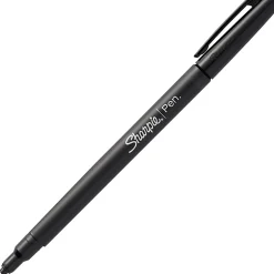 Sharpie® Fine-Point Pens, Fine Point, 0.4 mm, Black Barrels, Black Ink, Pack Of 2