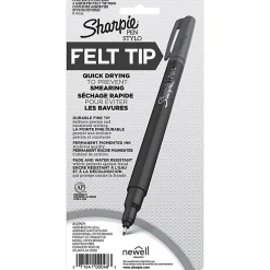 Sharpie® Fine-Point Pens, Fine Point, 0.4 mm, Black Barrels, Assorted Ink Colors, Pack Of 4
