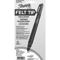 Sharpie® Fine-Point Pens, Fine Point, 0.4 mm, Black Barrels, Black Ink, Pack Of 4