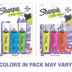 Sharpie Highlighter, Clear View Highlighter with See-Through Chisel Tip, Tank Highlighter, Assorted, 3 Count