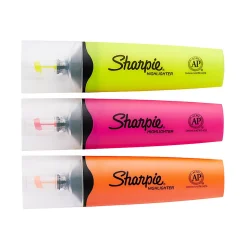 Sharpie Highlighter, Clear View Highlighter with See-Through Chisel Tip, Tank Highlighter, Assorted, 3 Count