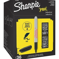 Sharpie® Industrial Permanent Markers, Fine Tip, Black, Pack Of 36