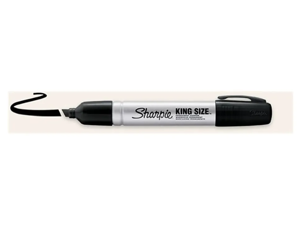 Sharpie® King-Size™ Permanent Markers, Black, Pack Of 12