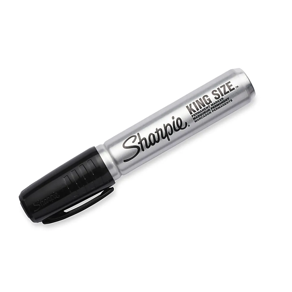 Sharpie® King-Size™ Permanent Markers, Black, Pack Of 12