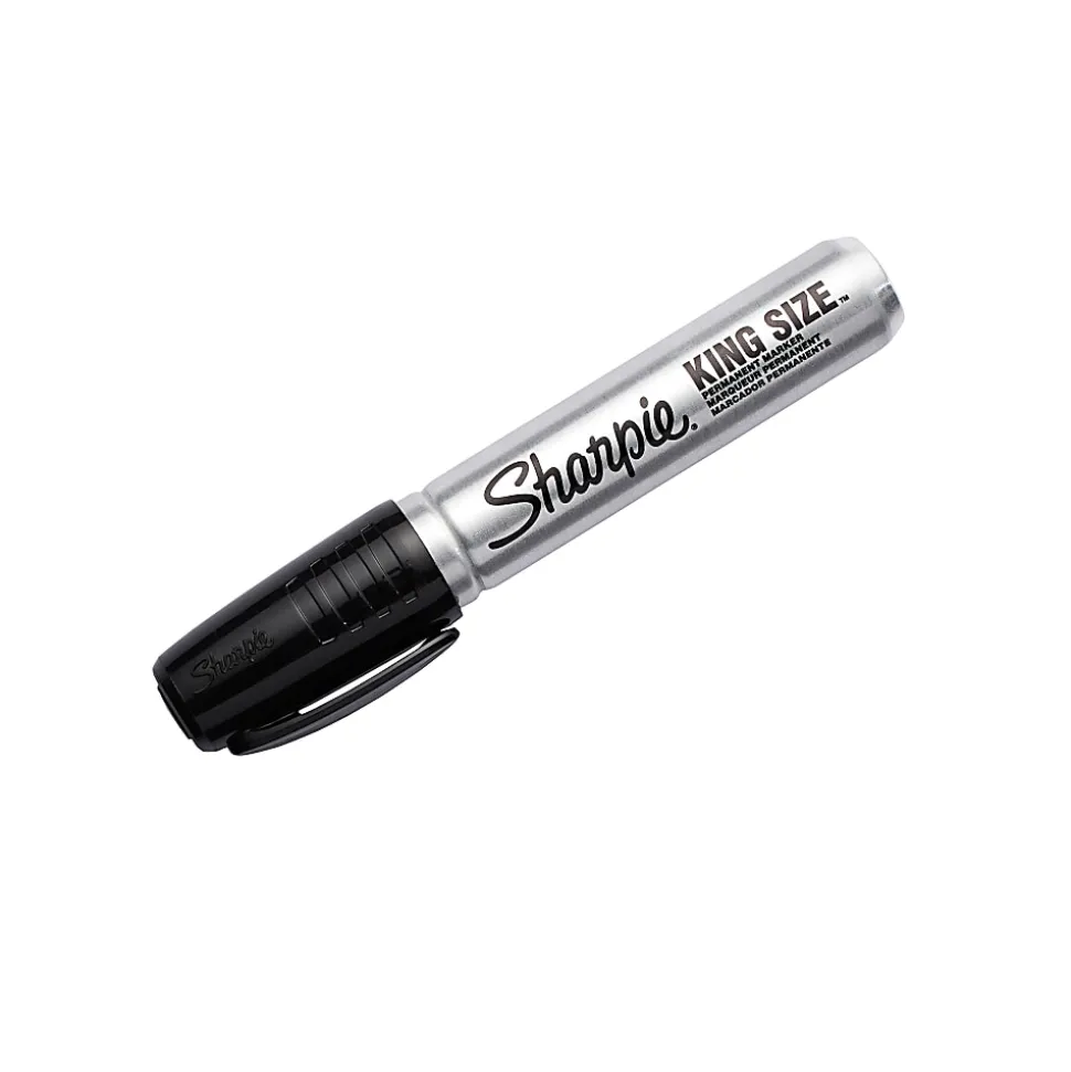 Sharpie® King-Size™ Permanent Markers, Black, Pack Of 4