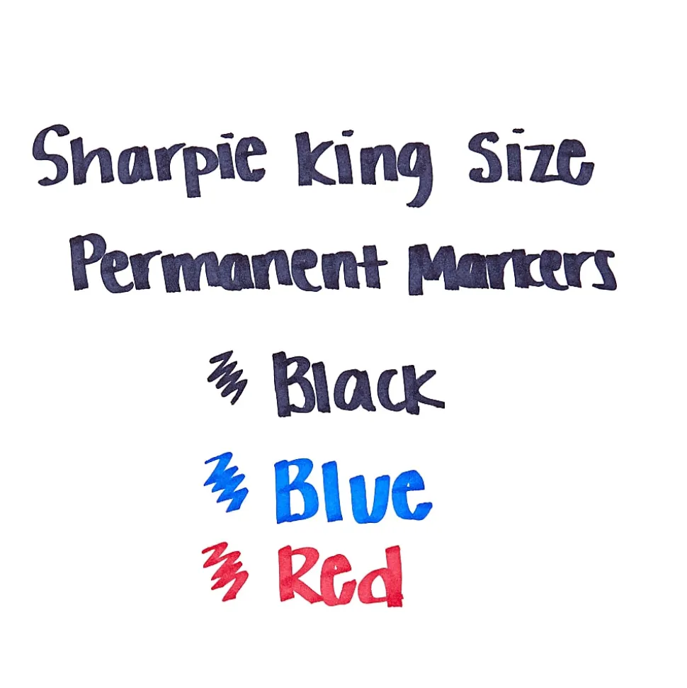 Sharpie® King-Size™ Permanent Markers, Black, Pack Of 4