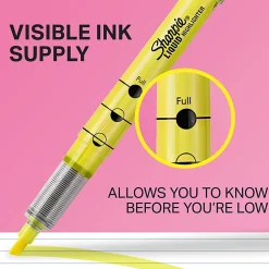 Sharpie® Liquid Highlighters, Chisel Tip, Fluorescent Yellow, 12 Count