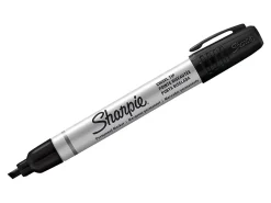 Sharpie® Metal Barrel Chisel Permanent Markers, Black Ink, Pack Of 12 Markers