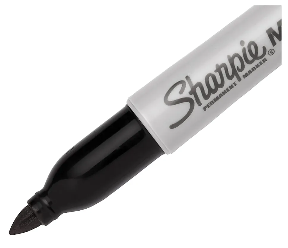 Sharpie® Mini Permanent Markers, Fine Point, Gray Barrel, Black Ink, Canister Of 72 Markers