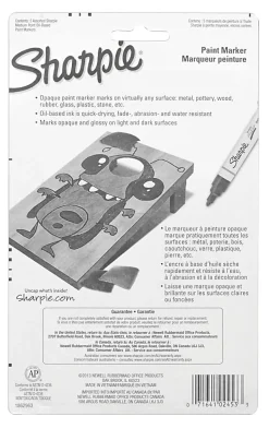 Sharpie® Oil-Based Paint Markers, Medium Point, White Barrel, Assorted Bright Colors, Pack Of 5 Markers