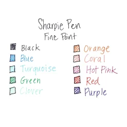 Sharpie® Pens, Fine Point, 0.4 mm, Black Barrels, Assorted Ink Colors, Pack Of 12