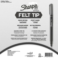 Sharpie® Pens, Fine Point, 0.4 mm, Black Barrels, Assorted Ink Colors, Pack Of 12