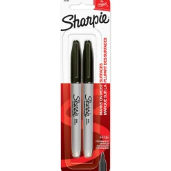 Sharpie® Permanent Fine-Point Markers, Black, Pack Of 2 Markers