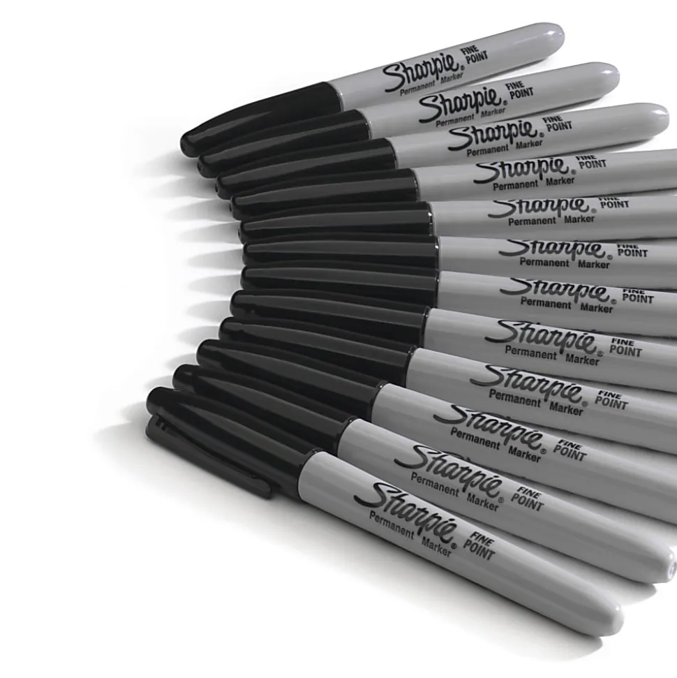 Sharpie® Permanent Fine-Point Markers, Black, Pack Of 36